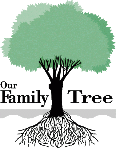 Tree with roots and leaves representing an ancestral family tree