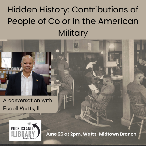 Title Hidden History a Conversation, images of Eudell Watts III, World War 1 African-American soldiers 