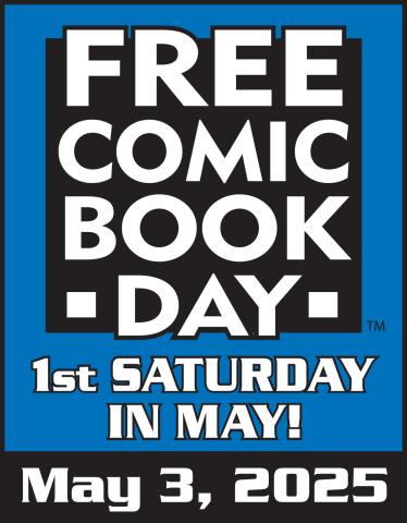 The Free Comic Book Day logo, which reads "1st Saturday in May! May 3, 2025."