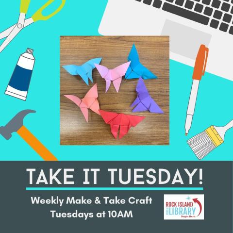 Take it Tuesday origami graphic