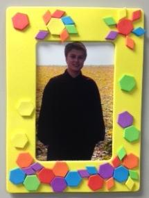 Foam Picture Frame with colorful dots