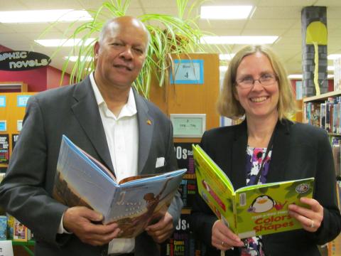 Eudell Watts, III, RI Library Foundation,& Susan Foster, Rock Island Library