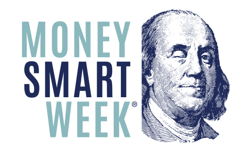 Money Smart Week Logo Winking Ben Franklin