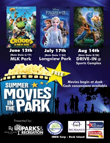 RI Parks Department Movies in the Park flyer 