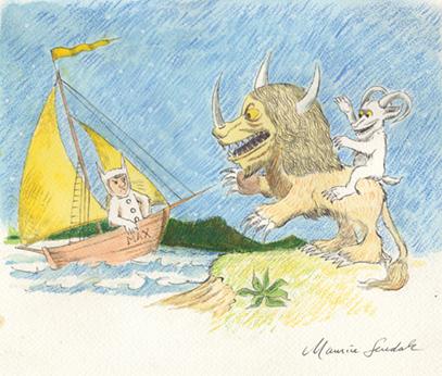 Illustration for Where the Wild Things Are, Maurice Sendak, Figge Museum exhibit