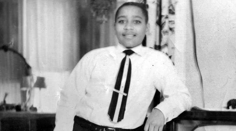 Black and white photograph of the young boy named Emmett Till