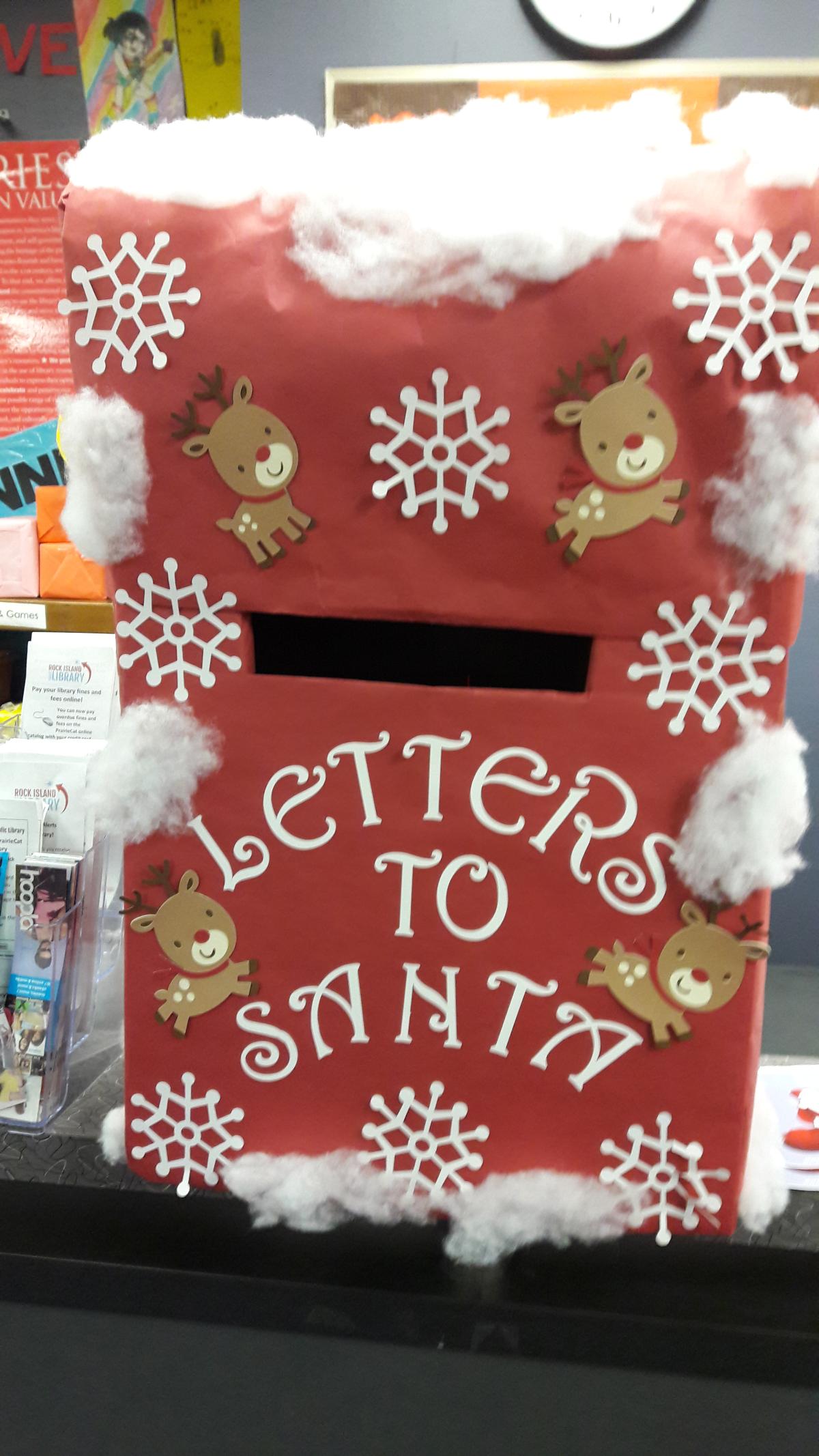 Photo of Letters to Santa mailbox at a Rock Island Library location 