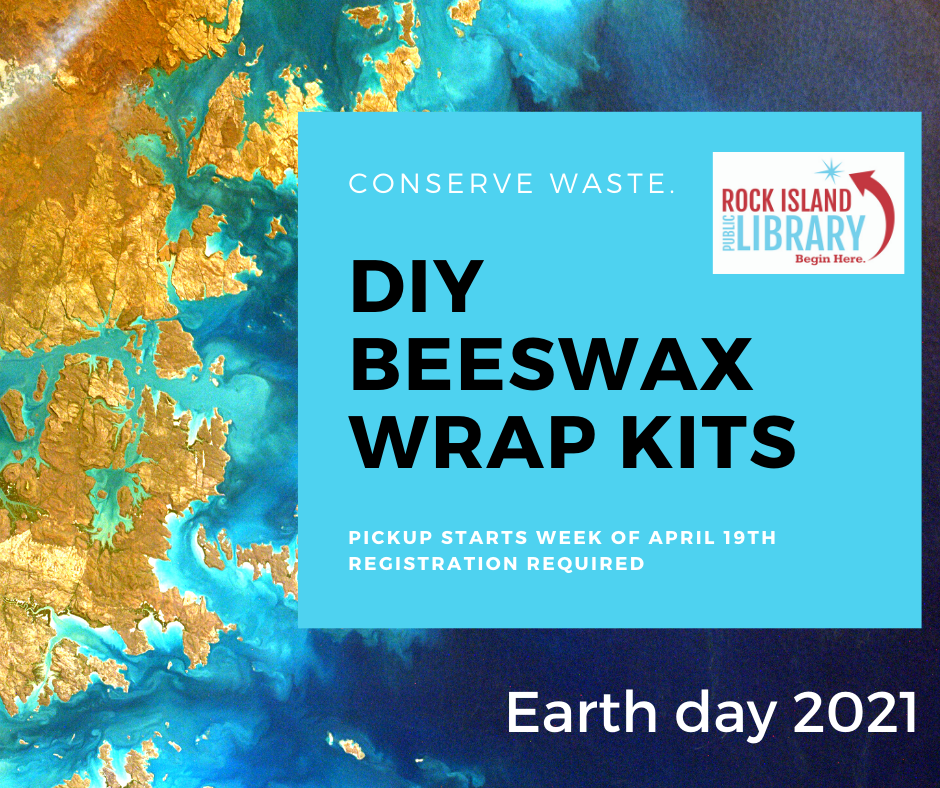 Earth Day promotion for Beeswax wraps. states pickup starts April 19 and registration is required
