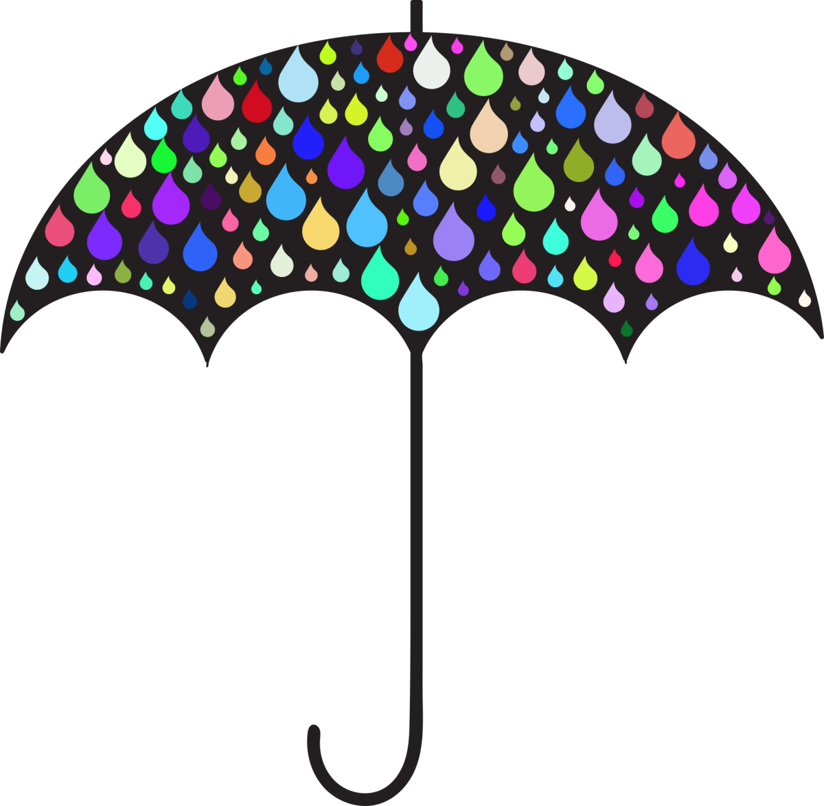 Multicolored umbrella illustration 