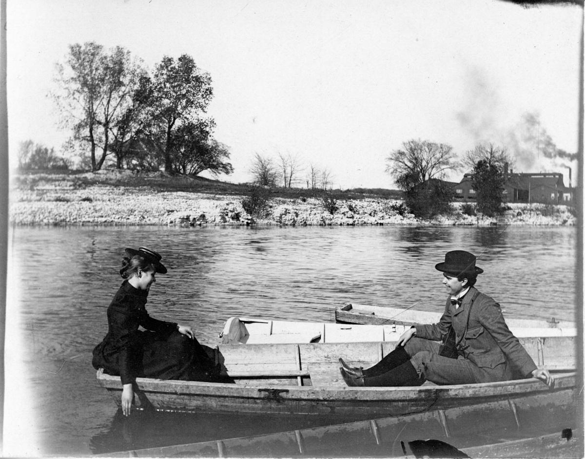 A Rock Island Couple Enjoying a Boat Ride in 1895