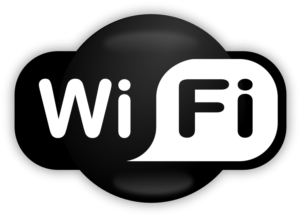 Black and white WiFi logo